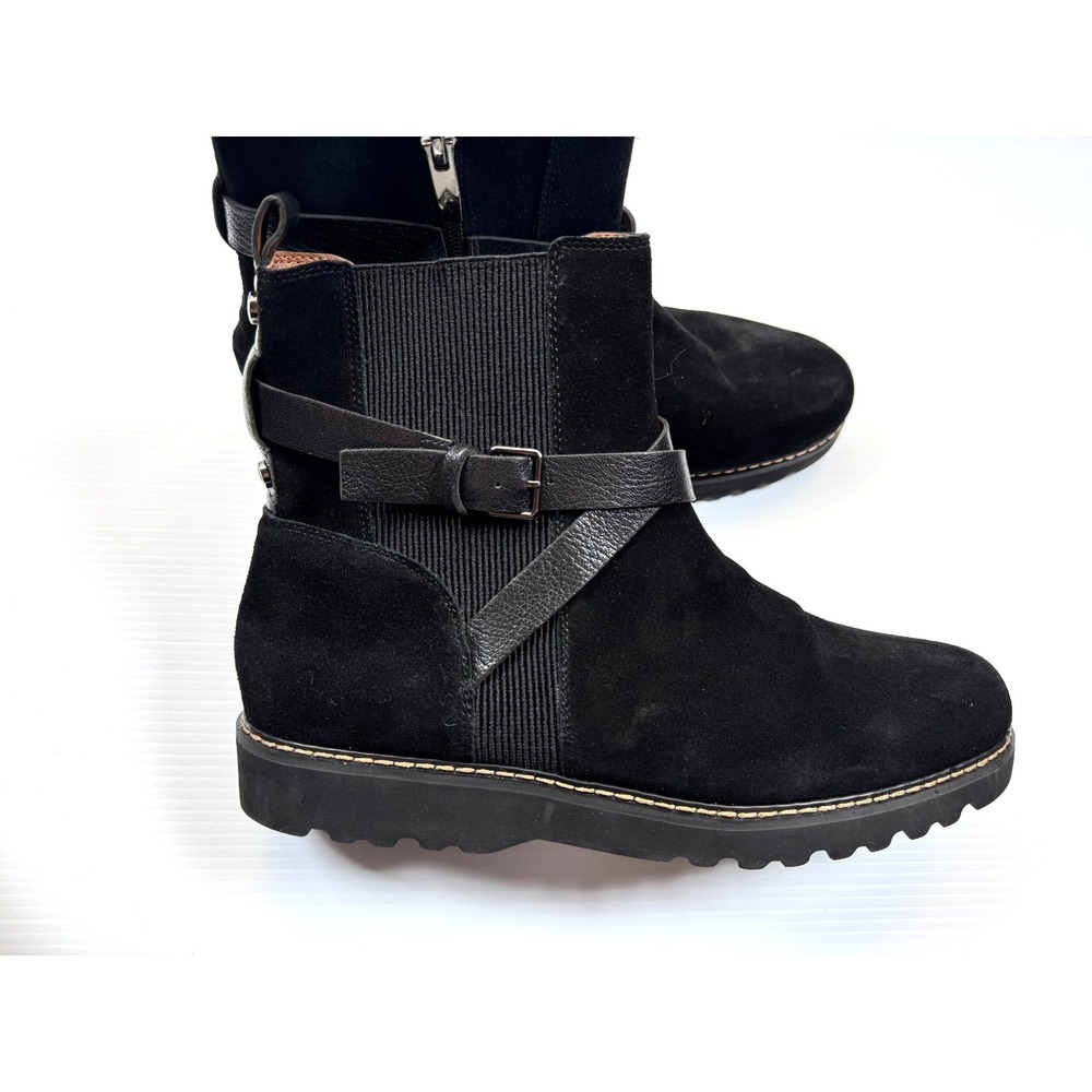 Donald Pliner Captain Ankle Boots Side Buckle Women 12M EUC $268 Zip Closure‎